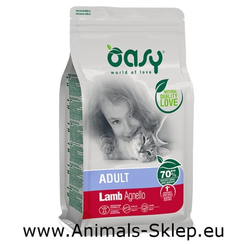 Oasy Lifestage Adult Lamb jagnięcina dla kota 1,5kg