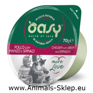 Oasy More Love Cup kurczak wołowina szpinak 70g