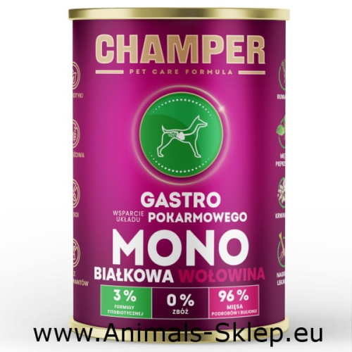 Champer Gastro wołowina monobiałkowa puszka dla psa 400g