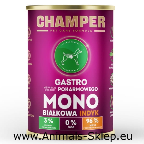 Champer Gastro Indyk monobiałkowa puszka dla psa 400g