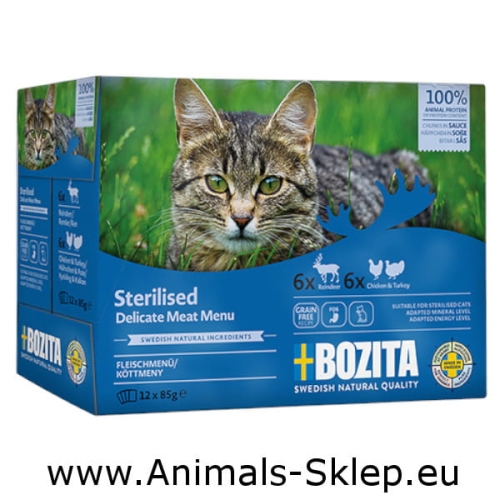 Bozita Sterilised Multibox saszetka mix Mięsne kawałki w sosie 12x 85g