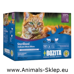 Bozita Sterilised Multibox saszetka mix Mięsne kawałki w galarecie 12x 85g