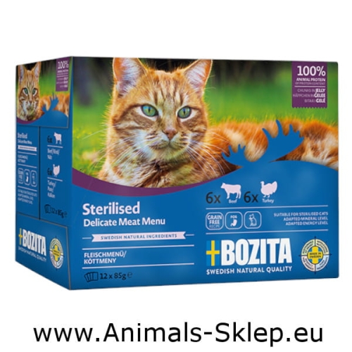 Bozita Sterilised Multibox saszetka mix Mięsne kawałki w galarecie 12x 85g