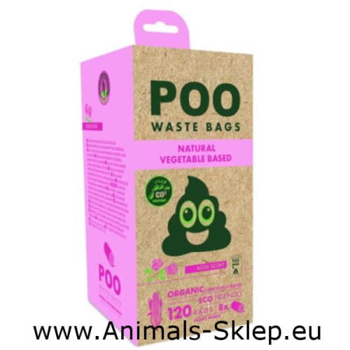 M-Pets Poo Woreczki na odchody 8x 15szt Róża