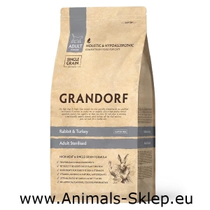 Grandorf Cat Rabbit Turkey Adult Sterilised 2kg - Królik Indyk dla kotów sterylizowanych