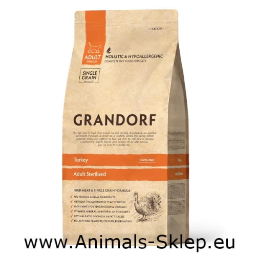 Grandorf Cat Turkey Adult Sterilised 2kg - Indyk dla kotów sterylizowanych