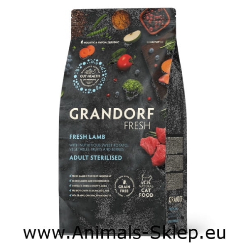 Grandorf Cat Fresh Adult Sterilised lamb 2kg z jagnięciną dla kotów sterylizowanych
