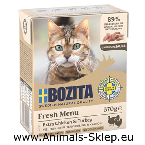 Bozita dla kota kawałeczki w sosie kurczak indyk 370g