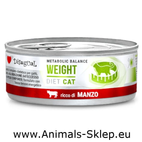 Disugual Karma mokra dla kota Weterynaryjna Weight Wołowina 85g