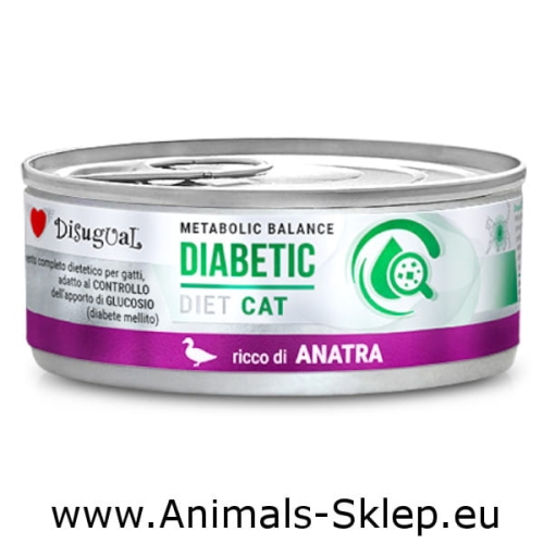 Disugual Karma mokra dla kota Weterynaryjna Diabetic Kaczka 85g