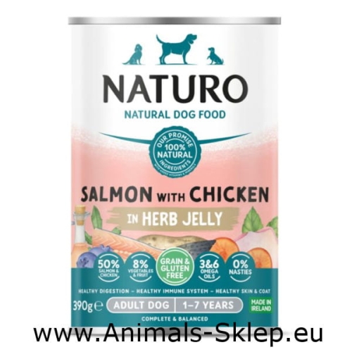 Naturo Grain Free łosoś kurczak w galarecie 390g