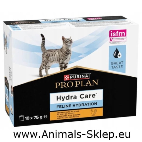 Purina Pro Plan Hydra Care suplement nawadniający dla kota o smaku kurczaka 10x 75g