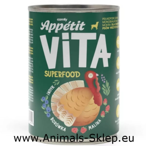 Comfy Appetit Vita puszka dla psa indyk 400g