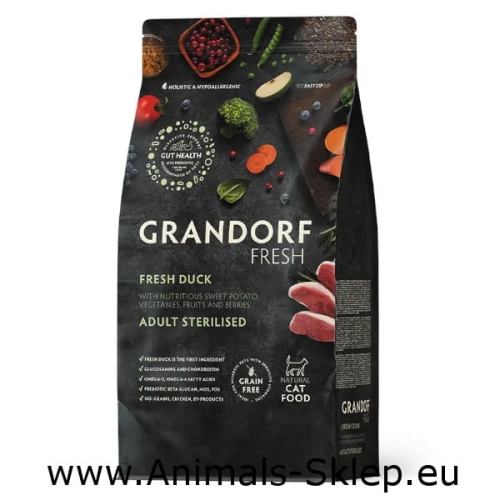 Grandorf Cat Fresh Adult Duck Sterilised 2kg z kaczką dla kotów sterylizowanych