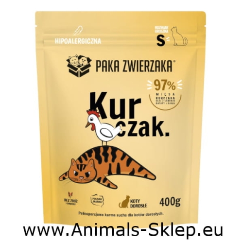Paka Zwierzaka karma sucha dla kota kurczak S 400g