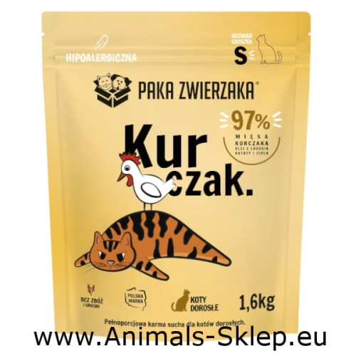 Paka Zwierzaka karma sucha dla kota kurczak S 1,6kg