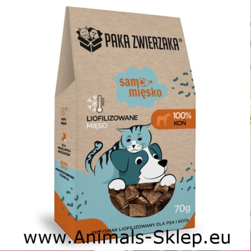 Paka Zwierzaka Samo mięsko przysmak liofilizowany Koń 70g