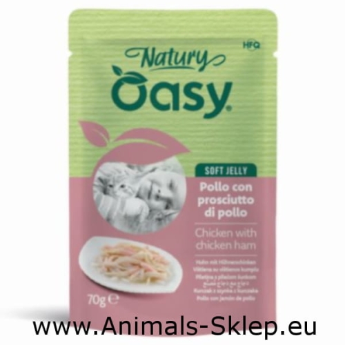 Oasy Natury kurczak szynka saszetka dla kota 70g