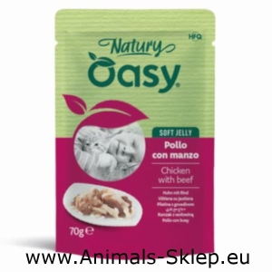 Oasy Natury kurczak wołowina saszetka dla kota 70g