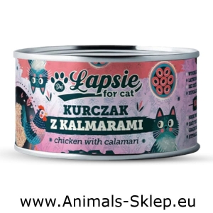 Happy Snacky Łapsie dla kota Kurczak z kalmarami w bulionie 80g