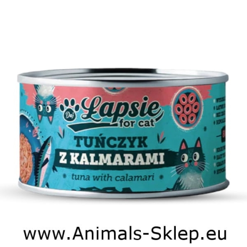 Happy Snacky Łapsie dla kota tuńczyk z kalmarami w bulionie 80g