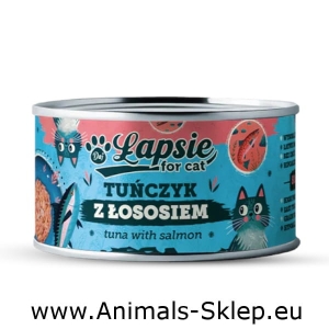 Happy Snacky Łapsie dla kota tuńczyk z łososiem w bulionie 80g