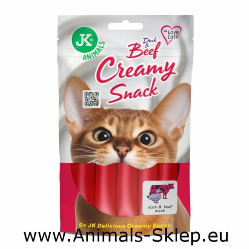 JK Animals Creamy Snack Duck Beef kremowy przysmak dla kota kaczka wołowina 5x 15g