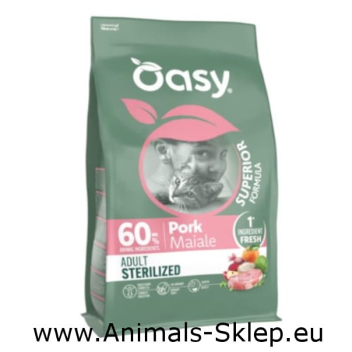 Oasy Superior Sterilized Adult Pork Wieprzowina dla kota 300g