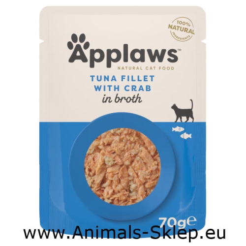 Applaws Cat filet z tuńczyka z krabem w bulionie dla kota 70g