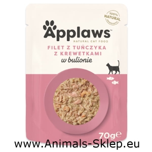 Applaws Cat filet z tuńczyka z krewetkami w bulionie dla kota 70g
