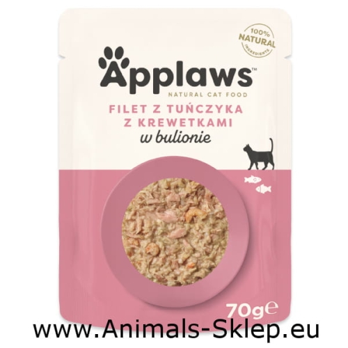 Applaws Cat filet z tuńczyka z krewetkami w bulionie dla kota 70g