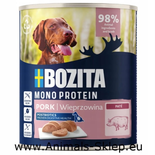 Bozita Mono Protein Pork wieprzowina Pasztet monobiałkowa puszka dla psa 800g