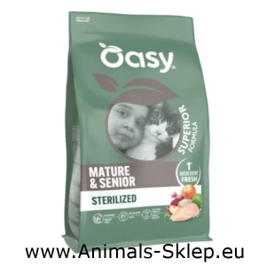 Oasy Superior Adult Sterilized Senior kurczak dla kota 1,5kg