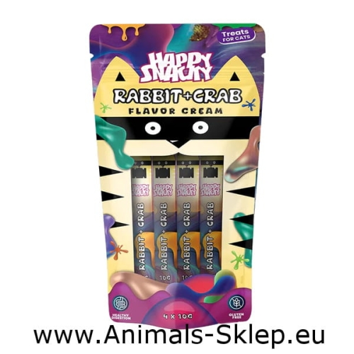 Happy Snacky przysmak w kremie o smaku królika z krabem 4x10g