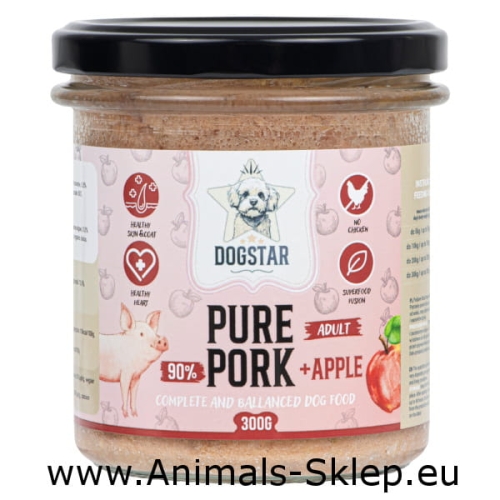 DogStar Pure wieprzowina z jabłkiem słoik 300g