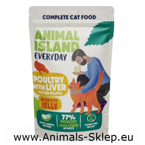 Animal Island Everyday fileciki w galarecie z rosołu drób wątróbka 85g