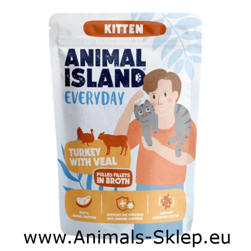 Animal Island Everyday kitten fileciki w rosole indyk cielęcina 85g