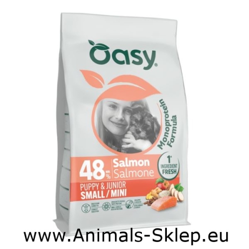 Oasy Monoprotein Small Mini Puppy łosoś 800g