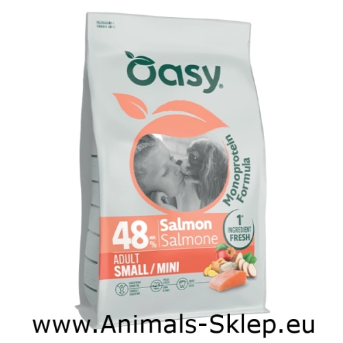 Oasy Monoprotein Small Mini Adult łosoś 800g
