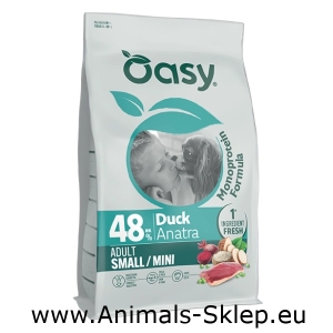 Oasy Monoprotein Small Mini Adult kaczka 800g