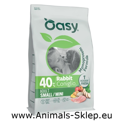 Oasy Monoprotein Small Mini Adult królik 800g
