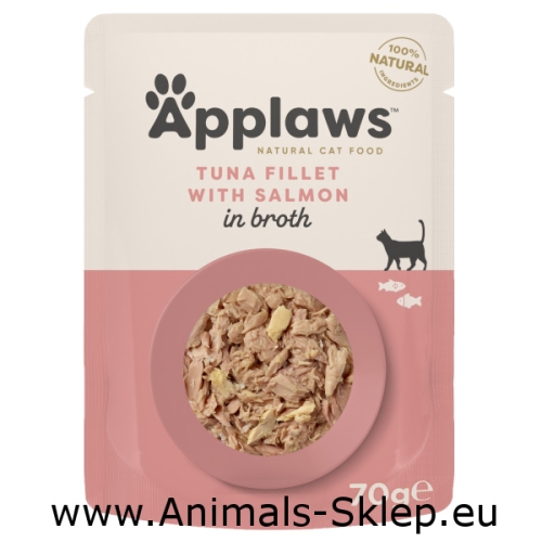 Applaws Cat filet z tuńczyka z łososiem w bulionie dla kota 70g