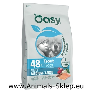 Oasy Monoprotein Medium Large Adult Pstrąg 10kg