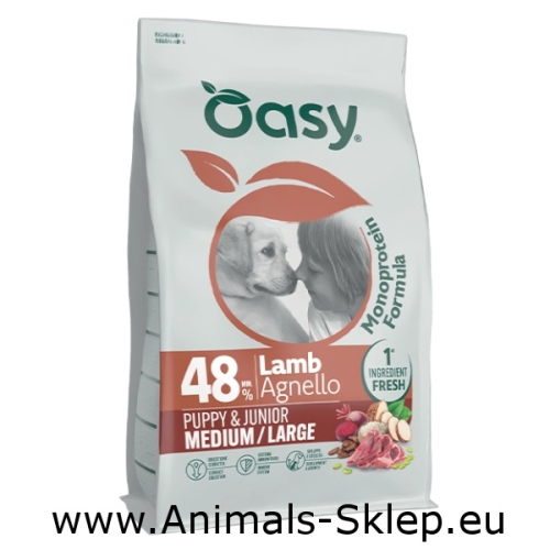 Oasy Monoprotein Medium Large Puppy jagnięcina 10kg