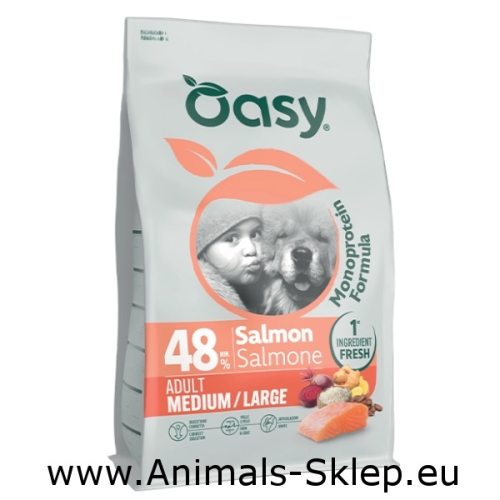 Oasy Monoprotein Medium Large Adult łosoś 10kg
