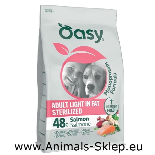 Oasy Monoprotein Light Sterilized Adult łosoś 10kg