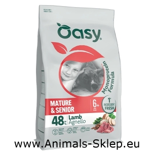 Oasy Monoprotein Mature Senior jagnięcina 10kg