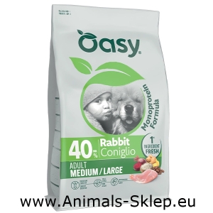 Oasy Monoprotein Medium Large Adult królik 10kg