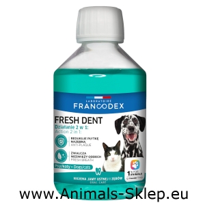 Francodex Fresh Dent 2w1 płyn do higieny jamy ustnej dla psów i kotów 500ml