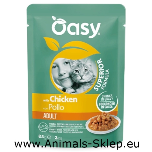 Oasy Superior kawałki w sosie dla kota Adult Kurczak 85g